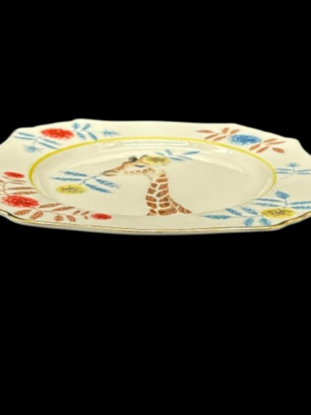 Vintage Anthropologie Lou Rota "Nature Table" Giraffe Floral 9" Plate NEW Cond. - Picture 5 of 5